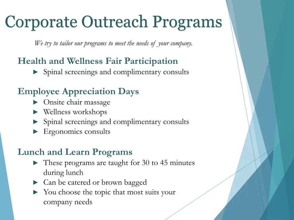 corporate outreach programs