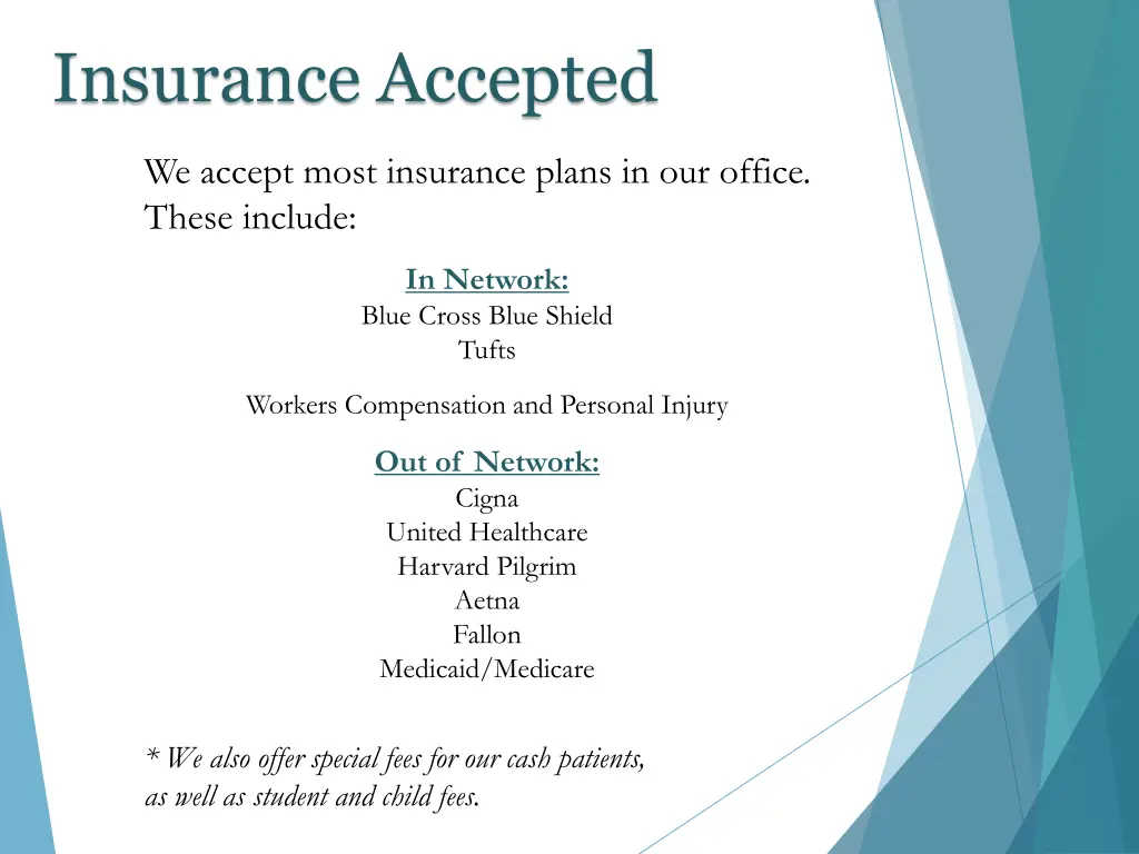 insurance accepted