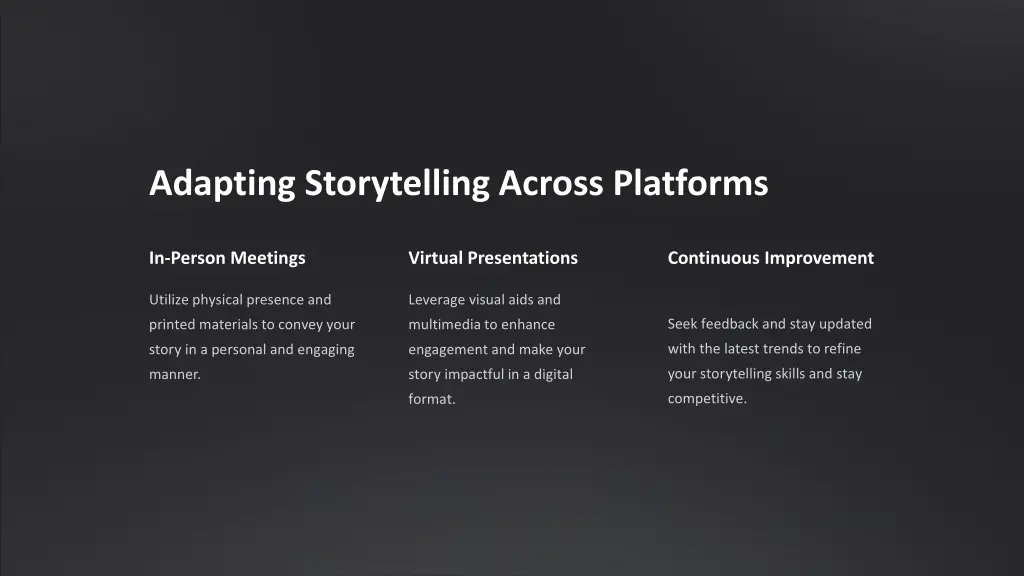 adapting storytelling across platforms