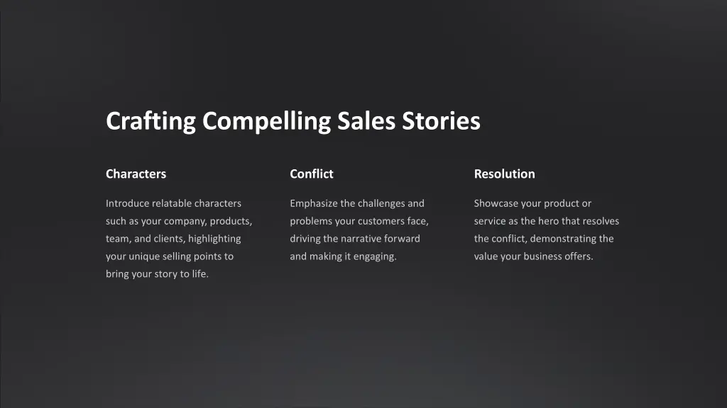 crafting compelling sales stories