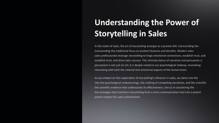 understanding the power of storytelling in sales