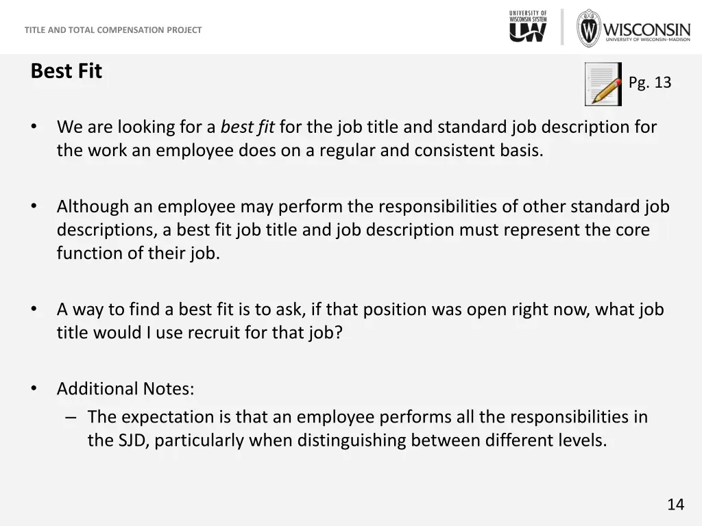 title and total compensation project 12