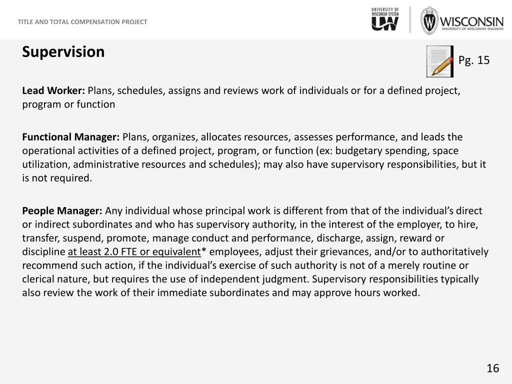 title and total compensation project 14