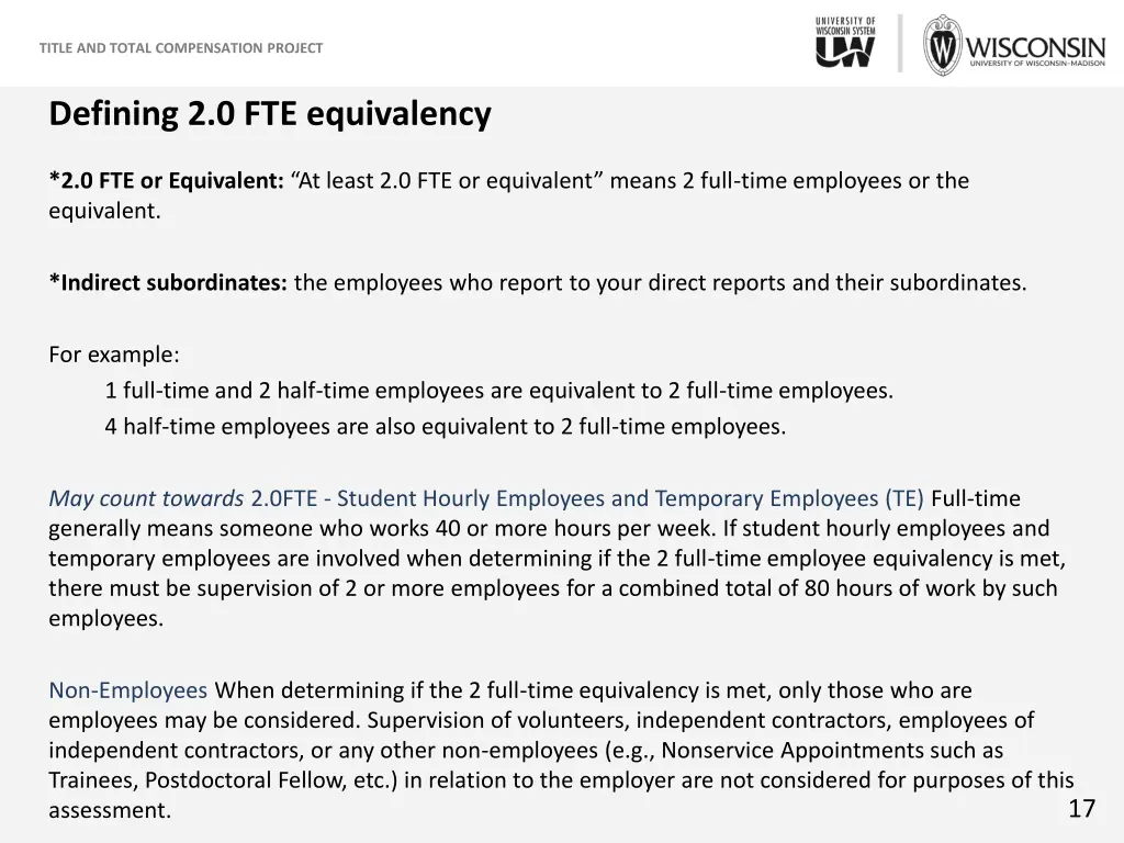 title and total compensation project 15