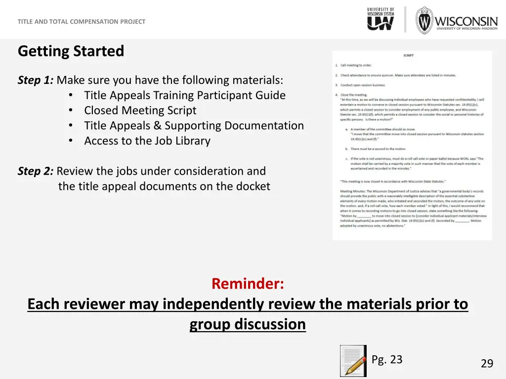 title and total compensation project 27