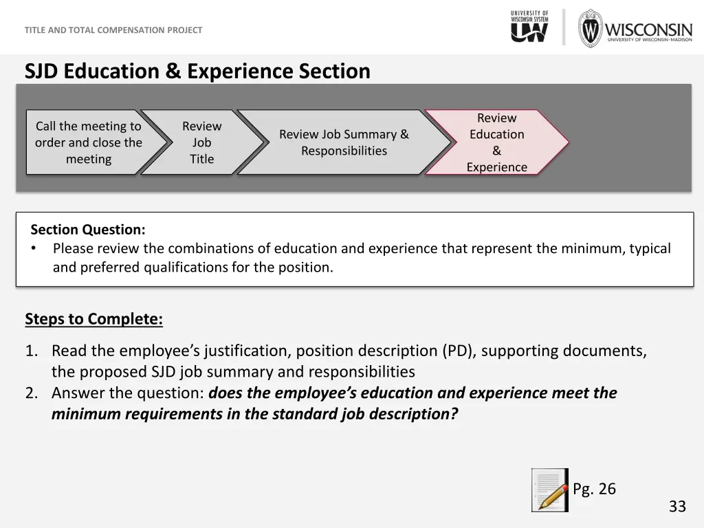 title and total compensation project 31