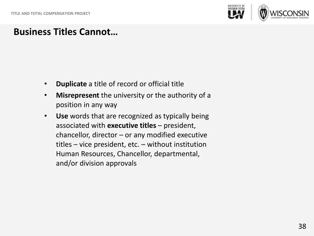 title and total compensation project 36