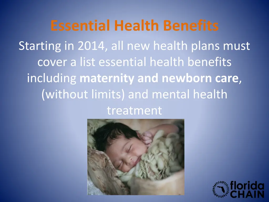 essential health benefits starting in 2014