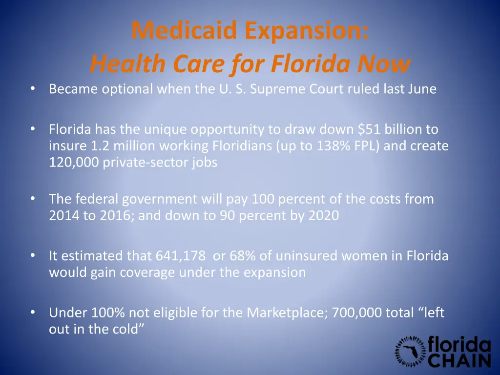 medicaid expansion health care for florida