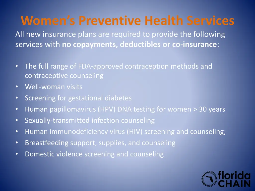 women s preventive health services