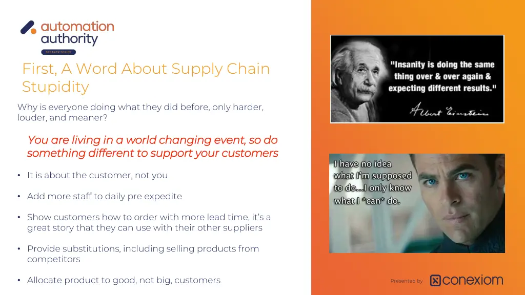 first a word about supply chain stupidity