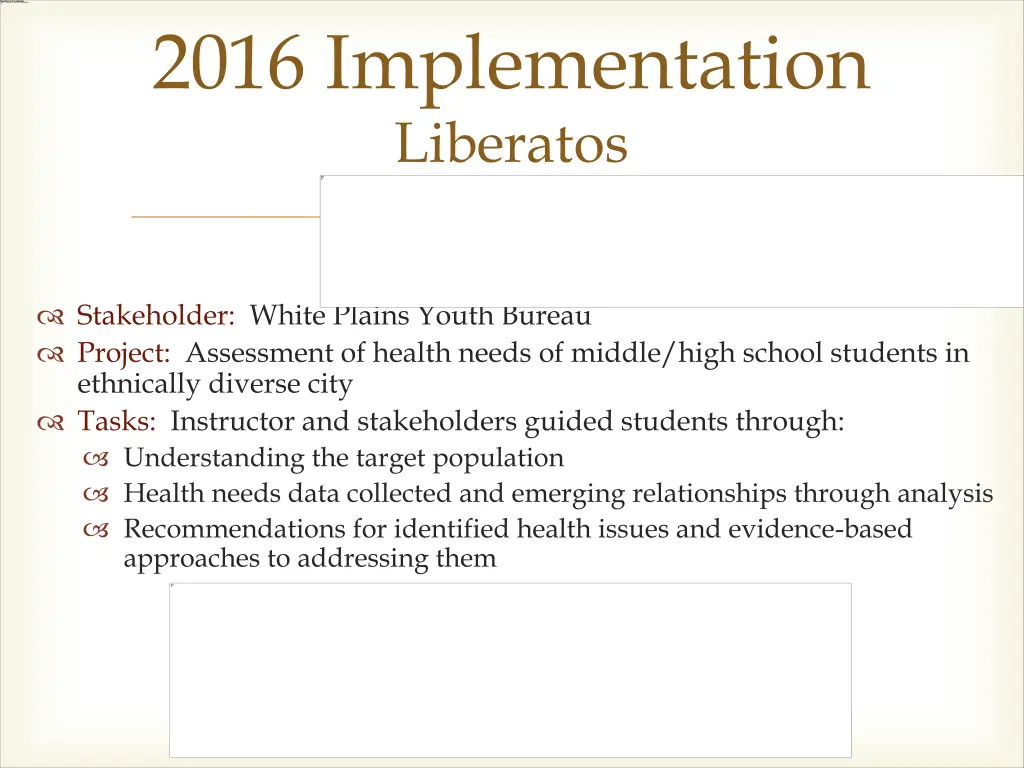 2016 implementation liberatos