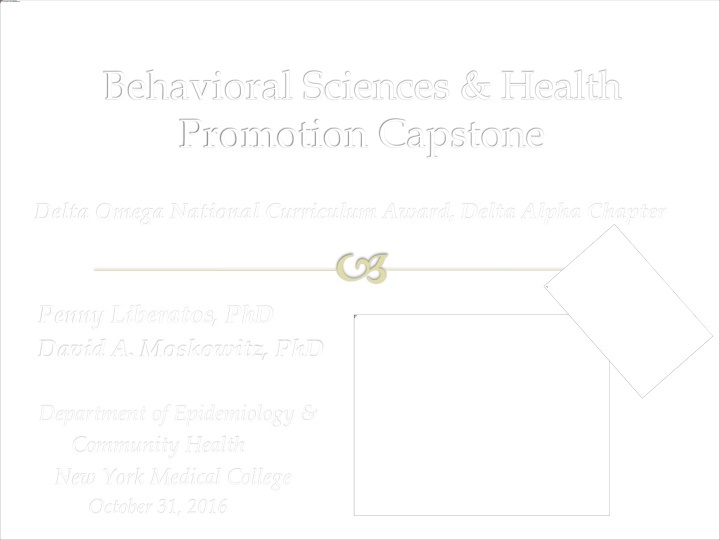 behavioral sciences health promotion capstone