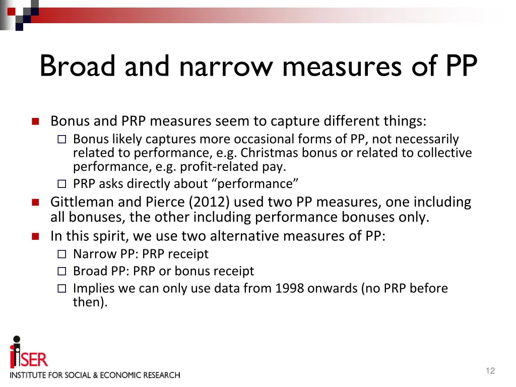 broad and narrow measures of pp