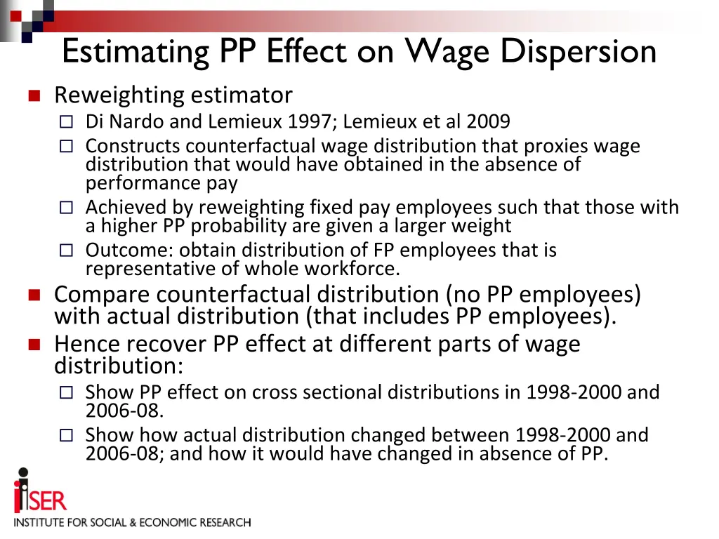 estimating pp effect on wage dispersion