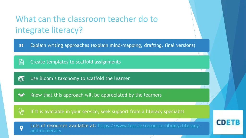 what can the classroom teacher do to integrate 1