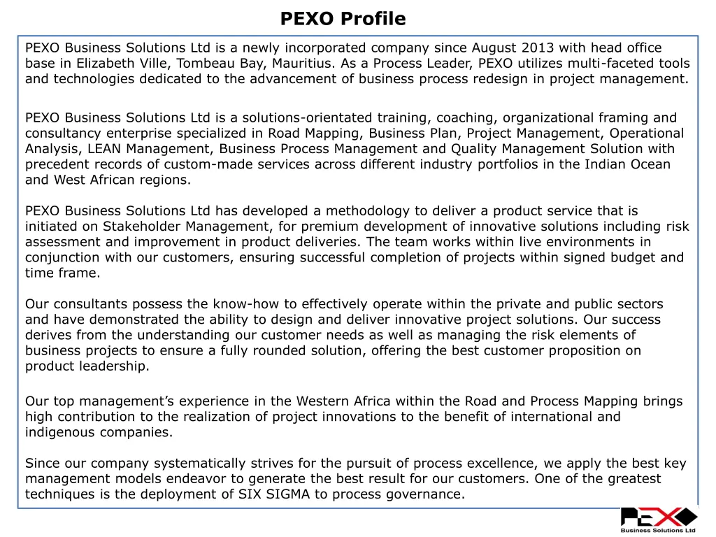 pexo profile
