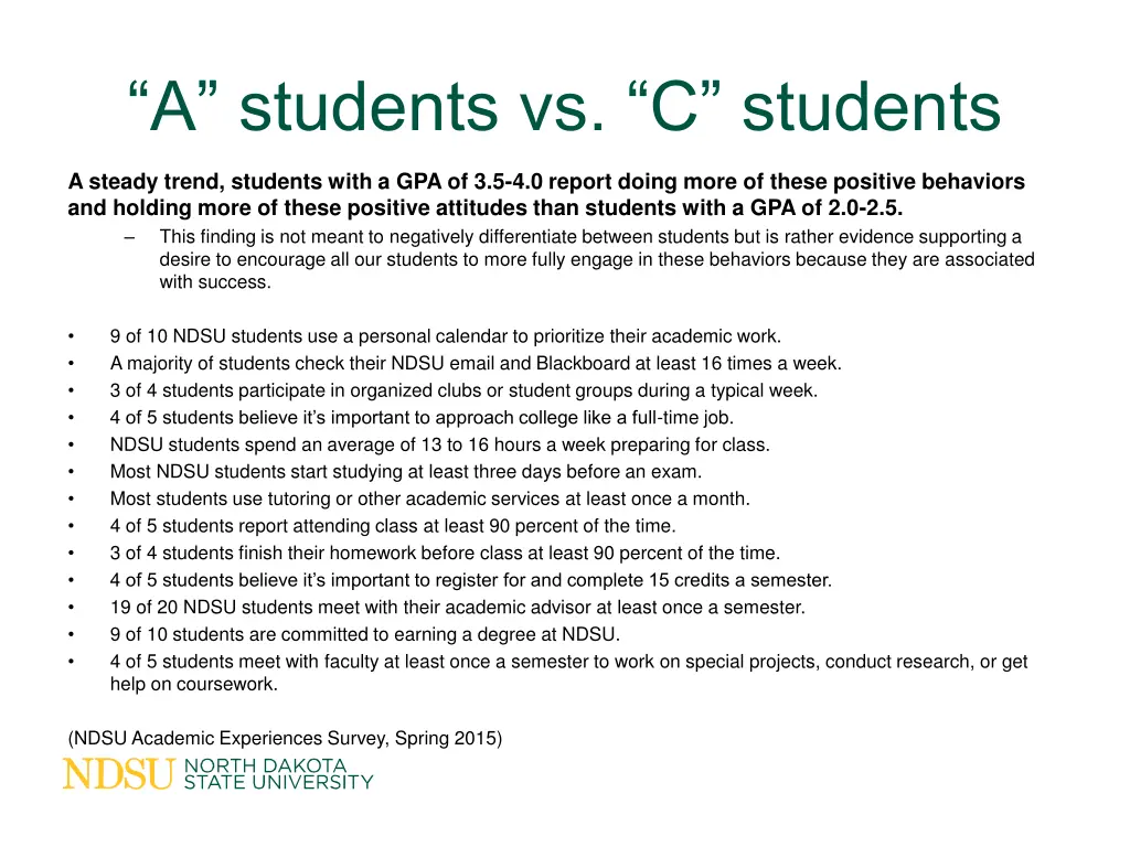 a students vs c students