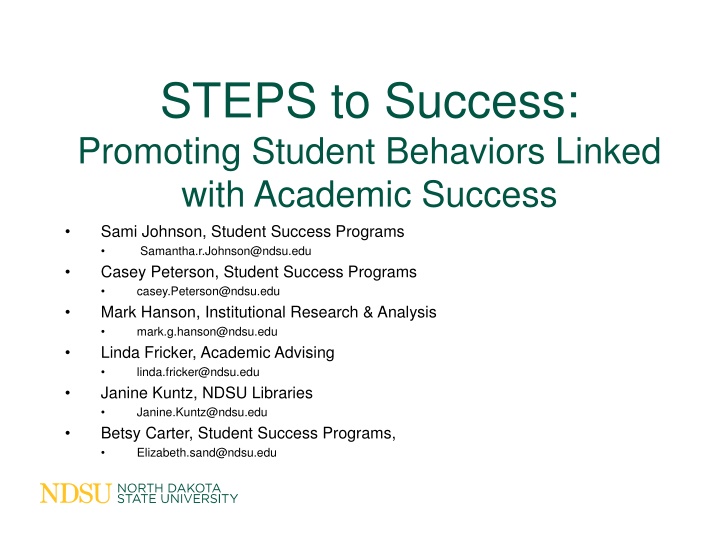 steps to success promoting student behaviors