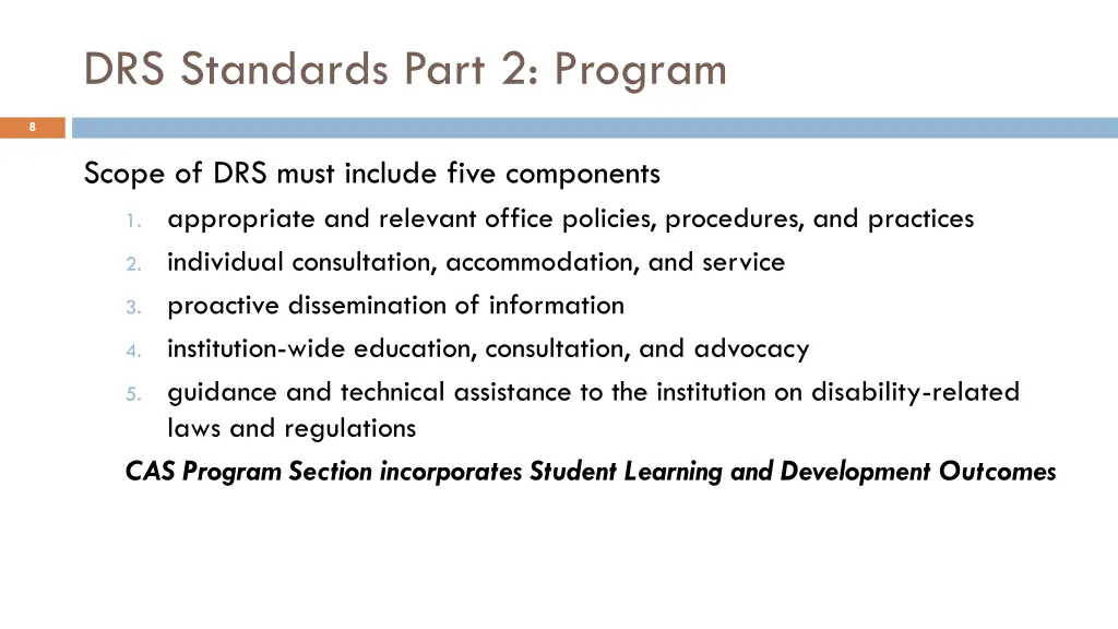 drs standards part 2 program