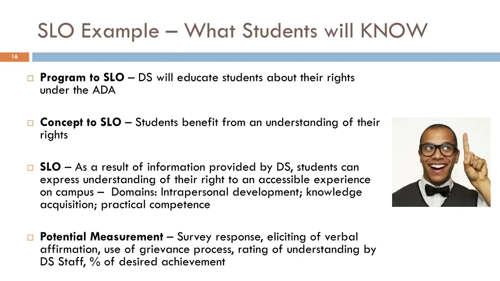 slo example what students will know