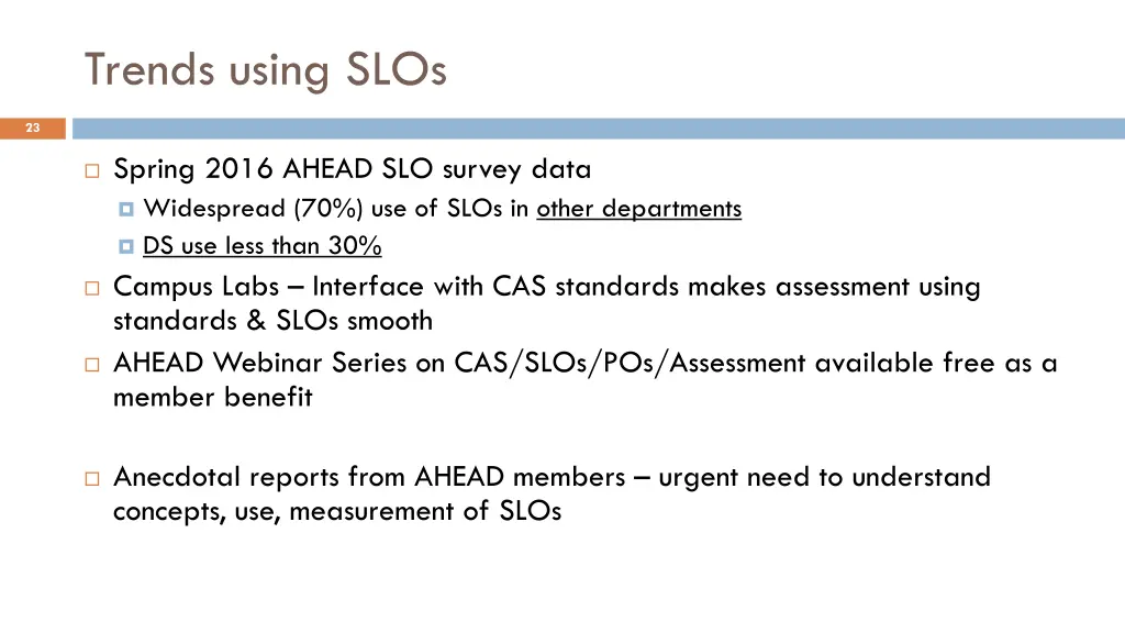 trends using slos