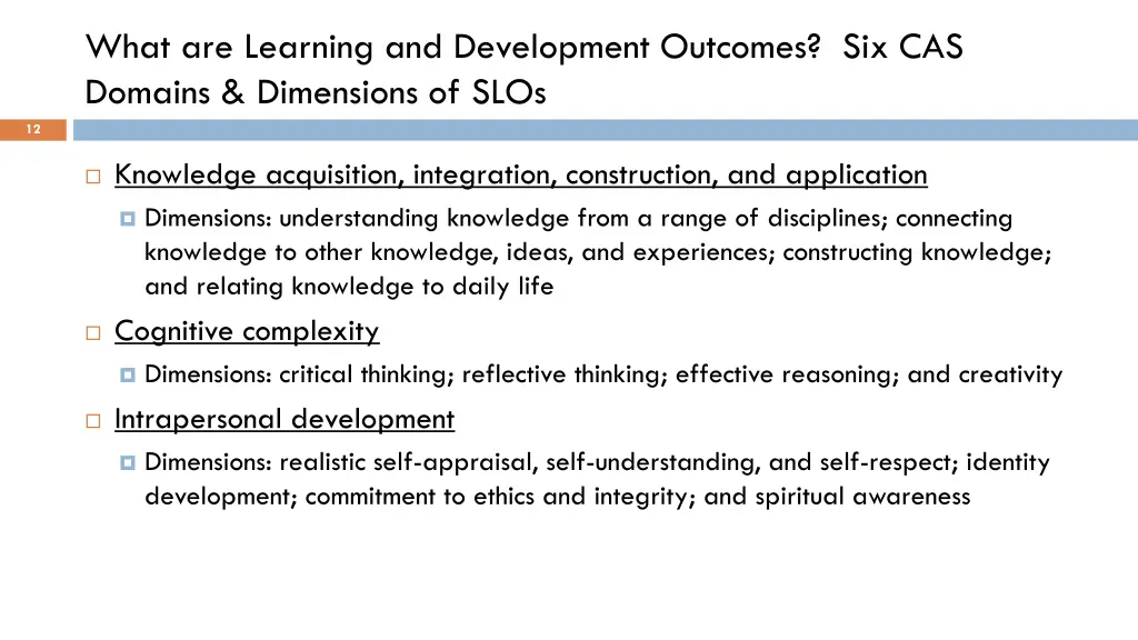 what are learning and development outcomes