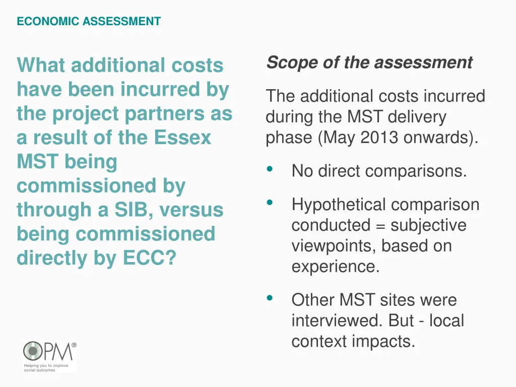 economic assessment