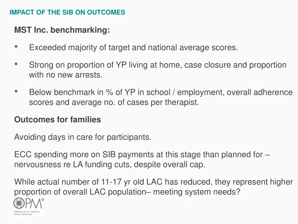 impact of the sib on outcomes 2