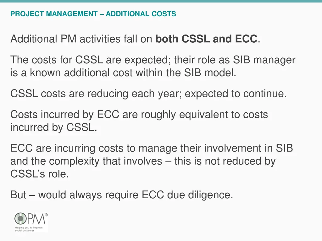 project management additional costs