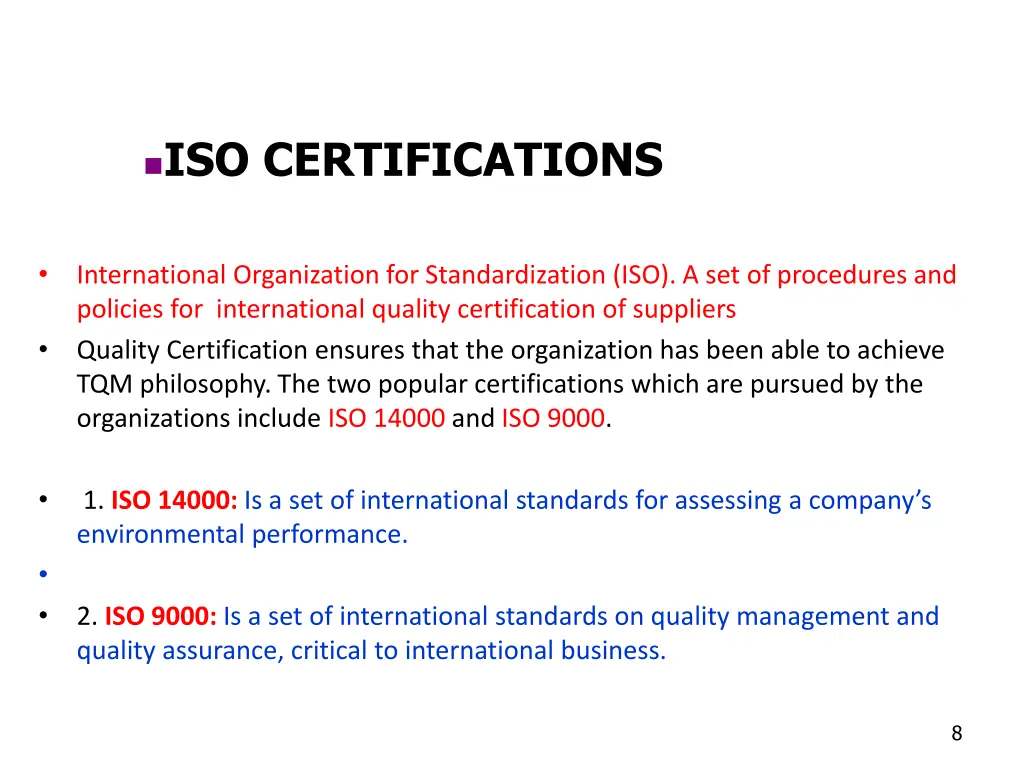 iso certifications