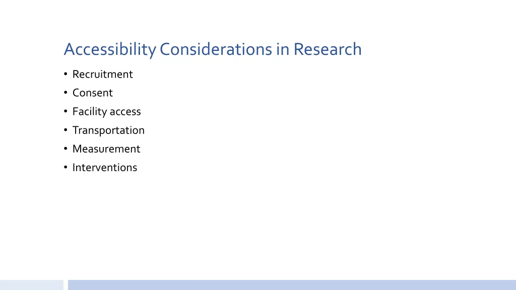 accessibility considerations in research