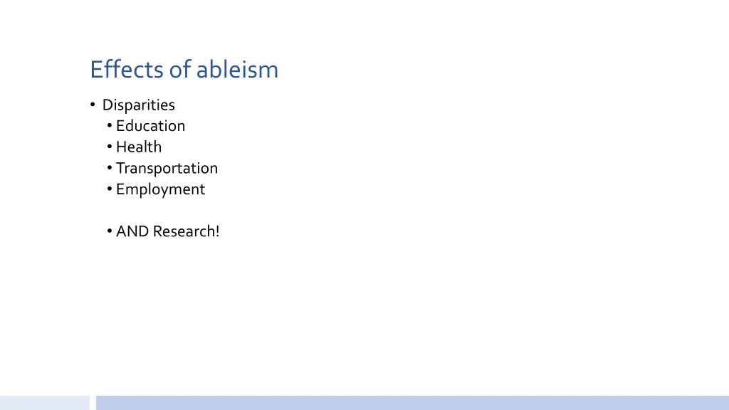 effects of ableism