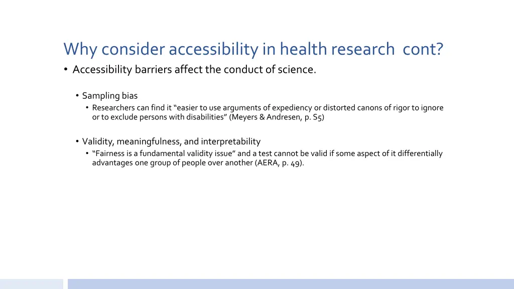 why consider accessibility in health research 1