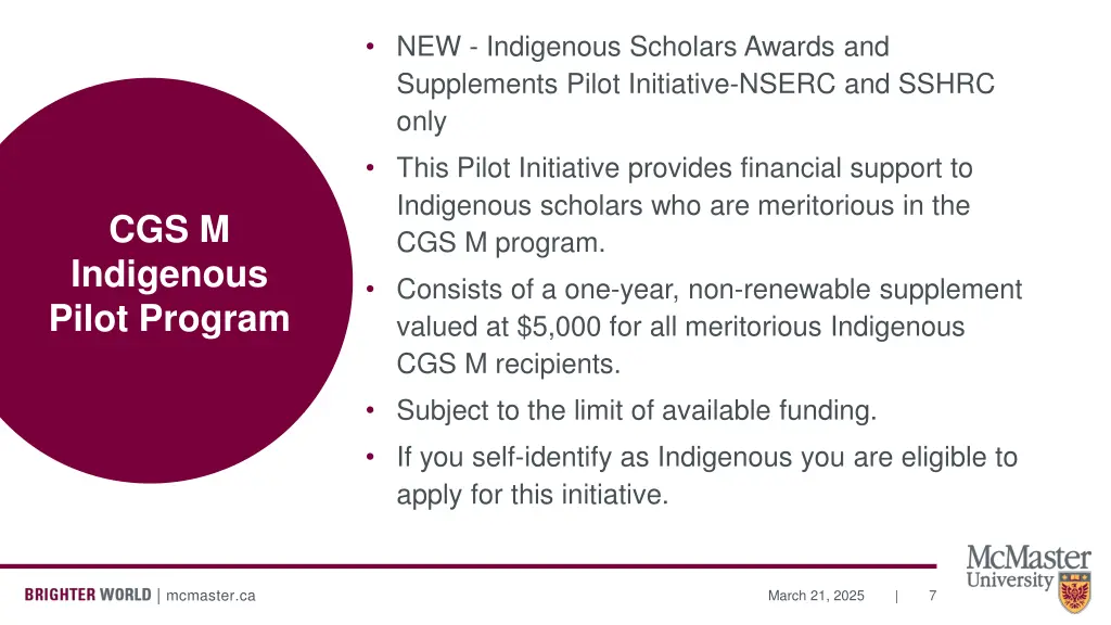 new indigenous scholars awards and supplements