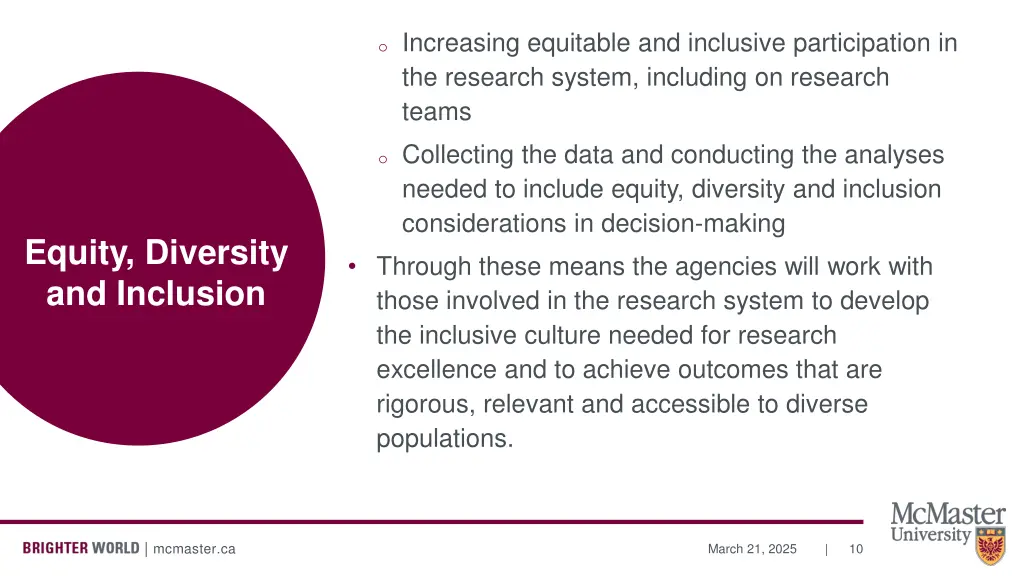 o increasing equitable and inclusive