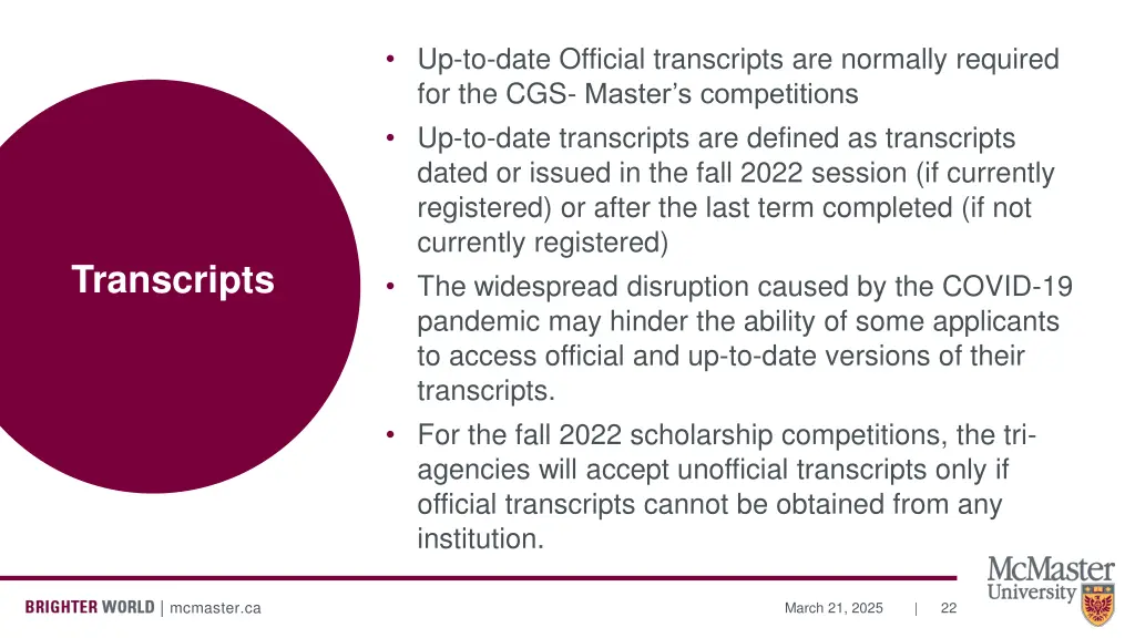 up to date official transcripts are normally