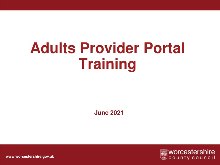 adults provider portal training