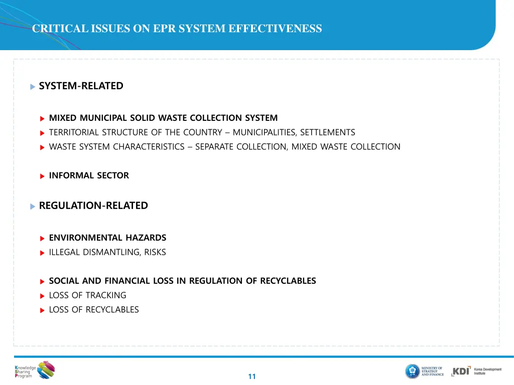 critical issues on epr system effectiveness