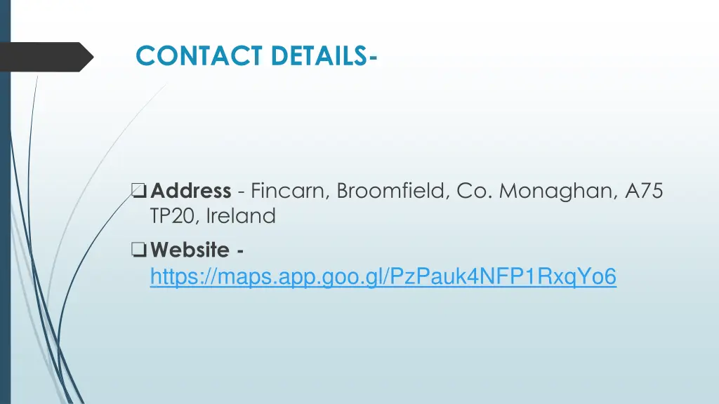 contact details