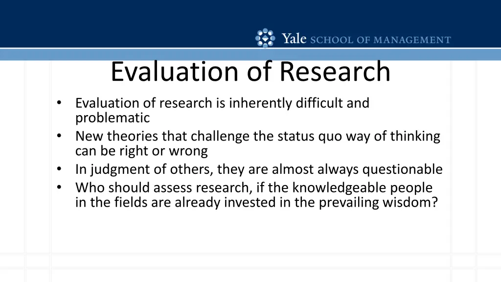 evaluation of research evaluation of research