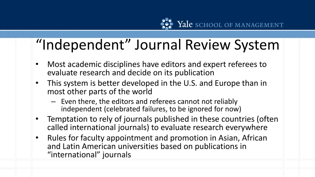 independent journal review system