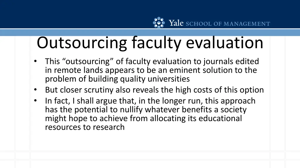 outsourcing faculty evaluation this outsourcing