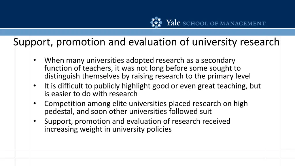 support promotion and evaluation of university