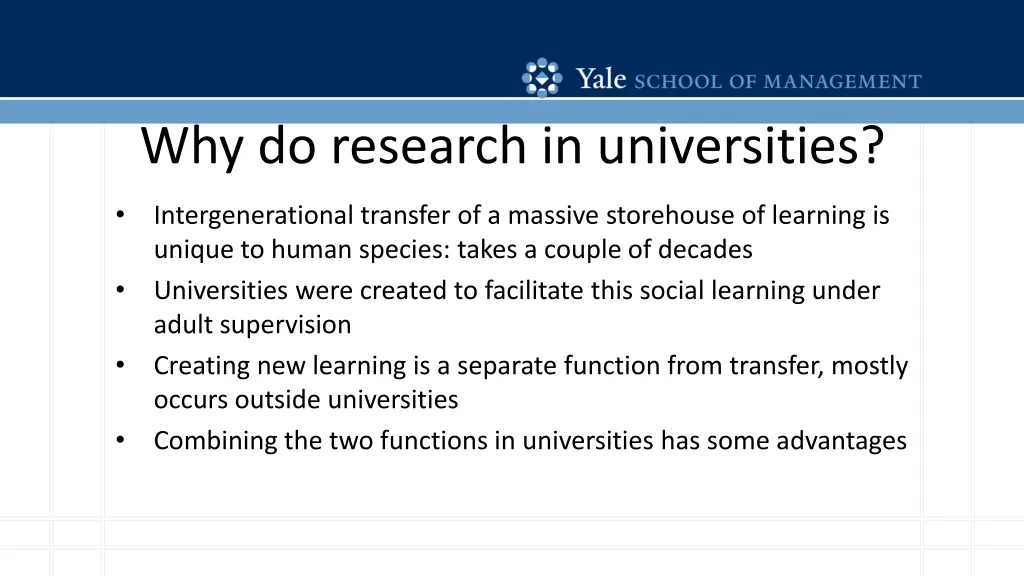 why do research in universities