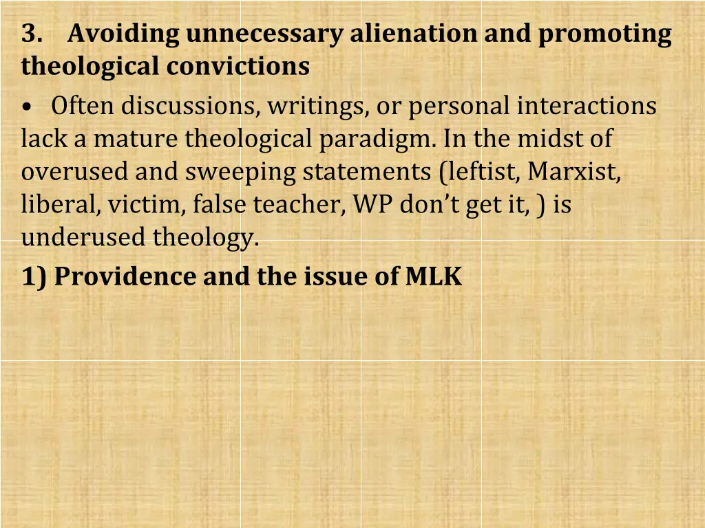 3 avoiding unnecessary alienation and promoting