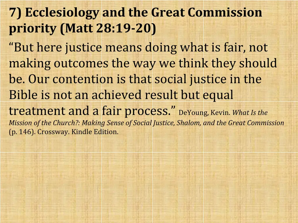 7 ecclesiology and the great commission priority