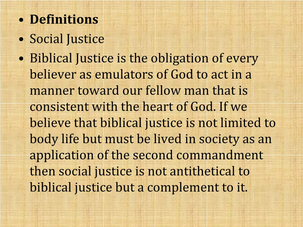 definitions social justice biblical justice