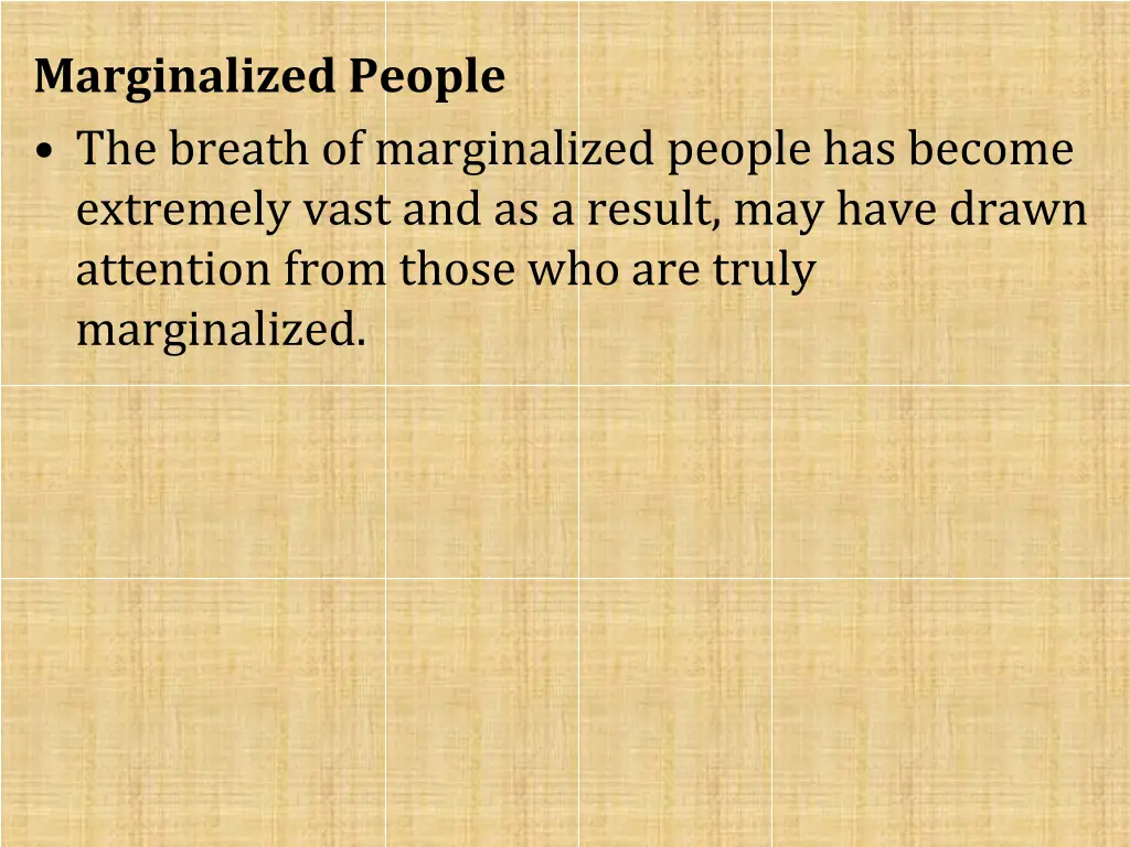 marginalized people the breath of marginalized