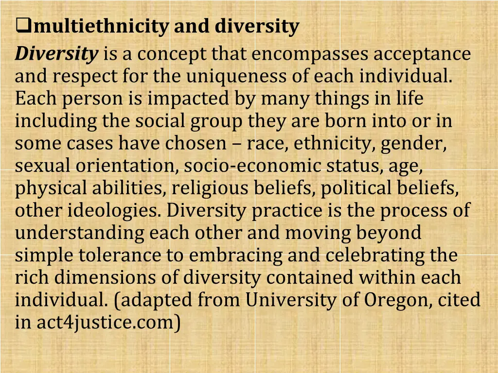 multiethnicity and diversity diversity